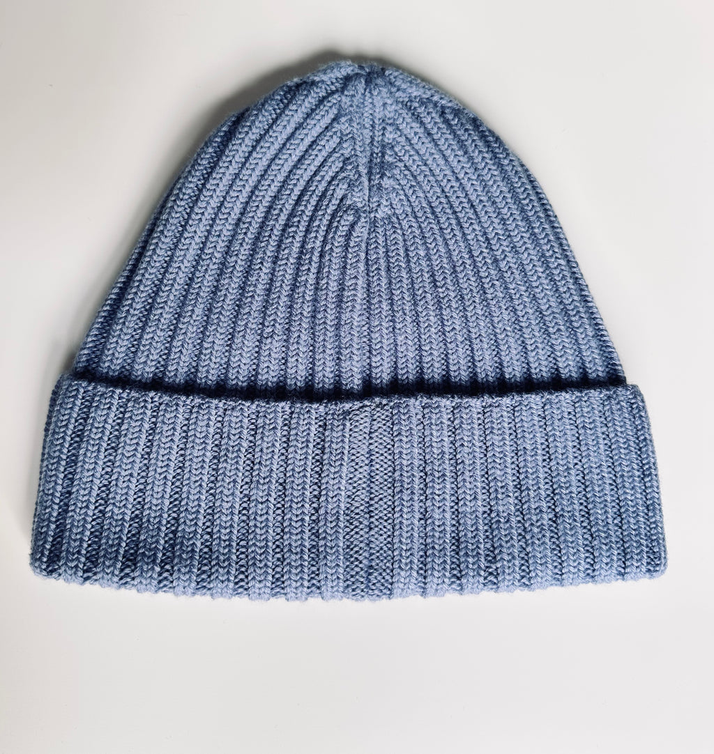 Wool Beanie 100% Merino Blue