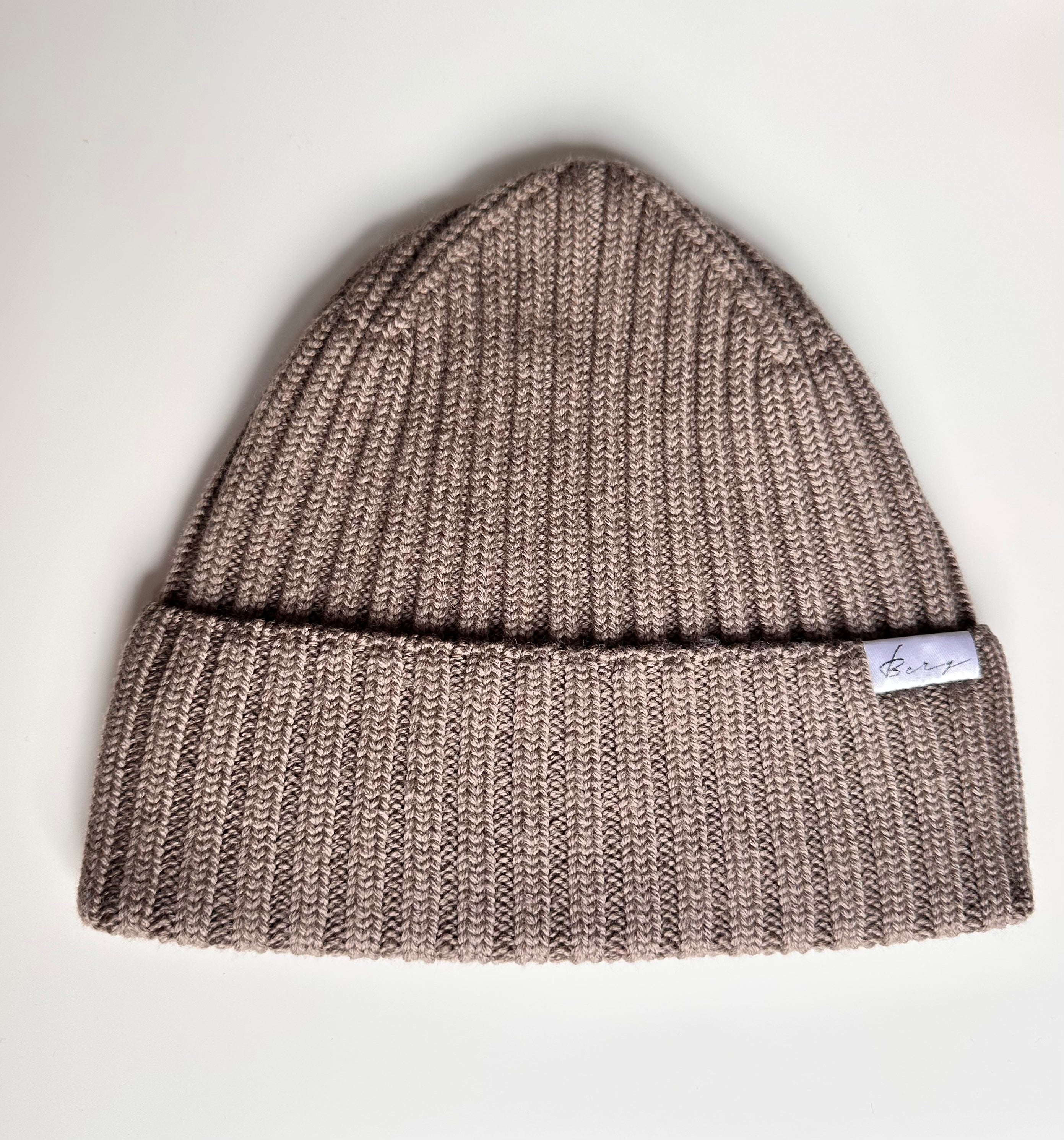 Wool Beanie 100% Merino Taupe