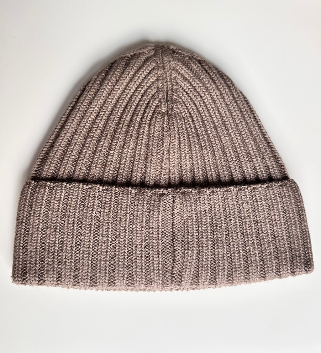 Wool Beanie 100% Merino Taupe
