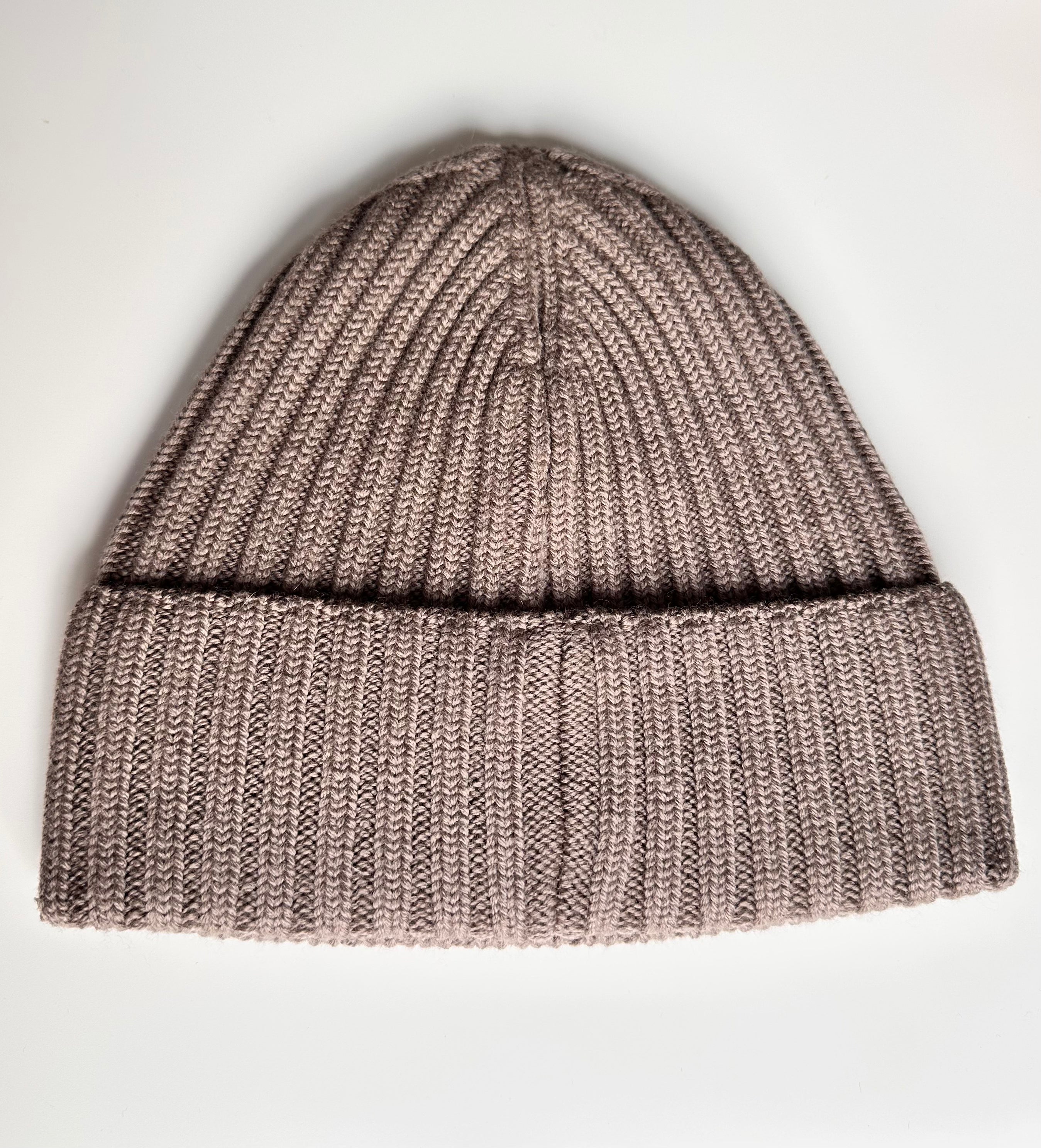 Wool Beanie 100% Merino Taupe