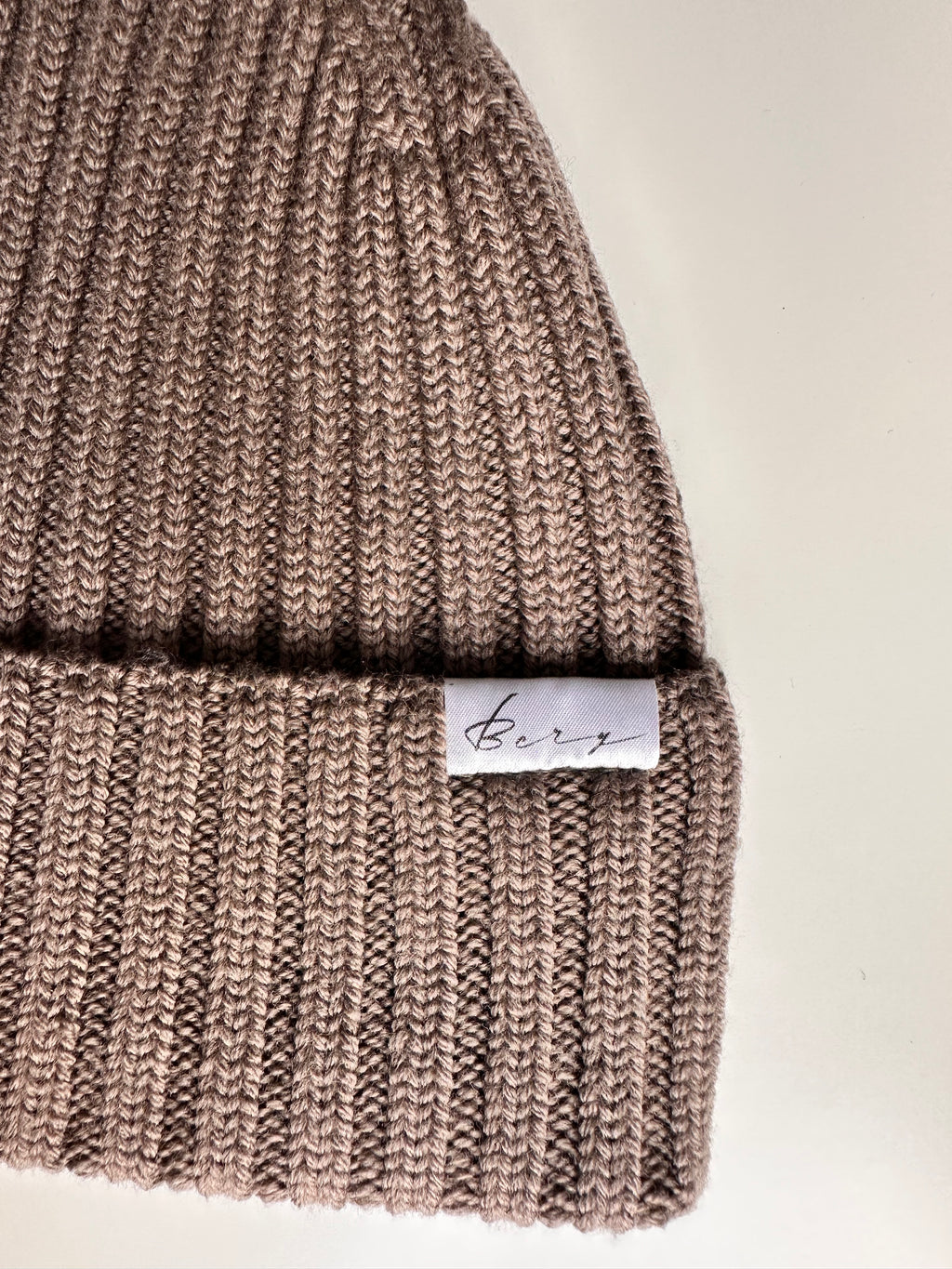 Wool Beanie 100% Merino Taupe