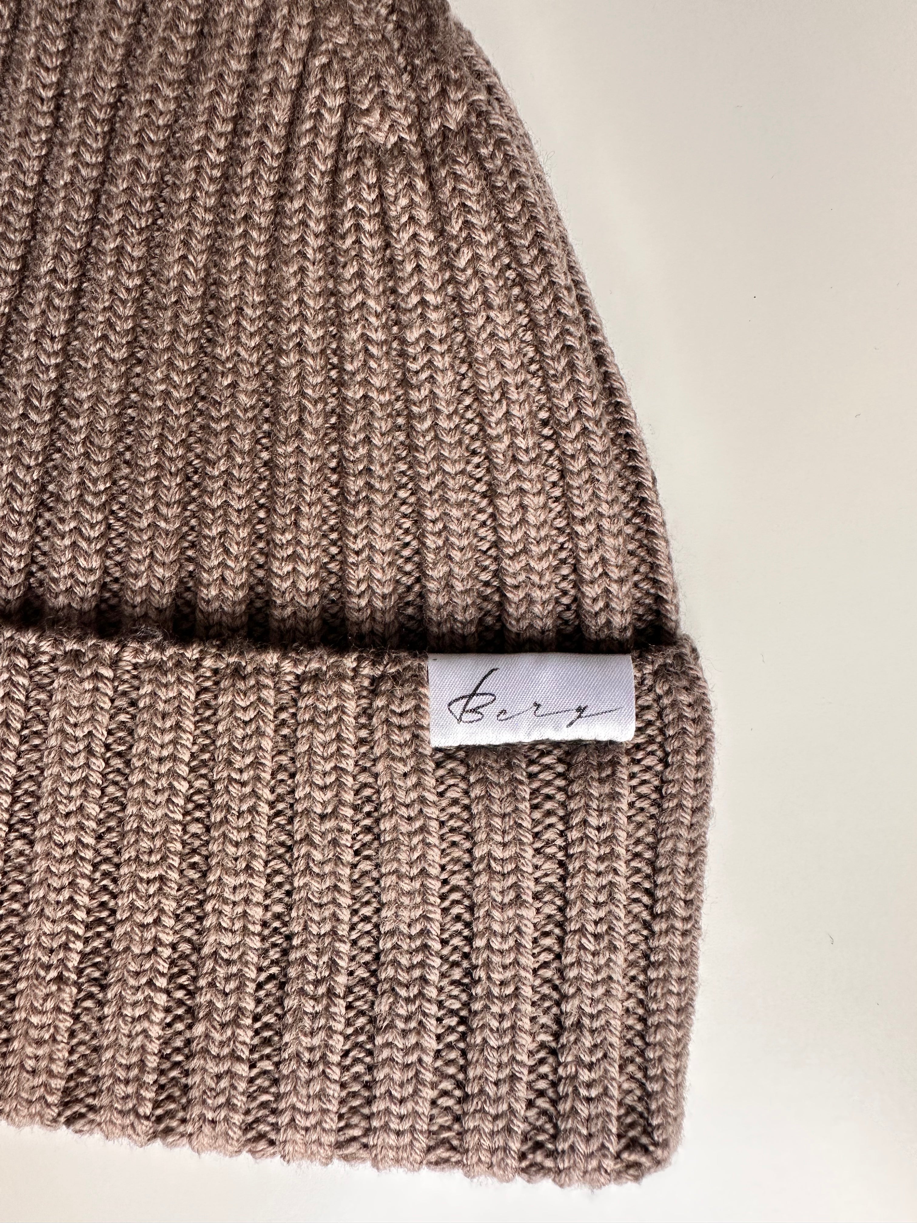 Wool Beanie 100% Merino Taupe