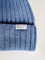 Wool Beanie 100% Merino Blue