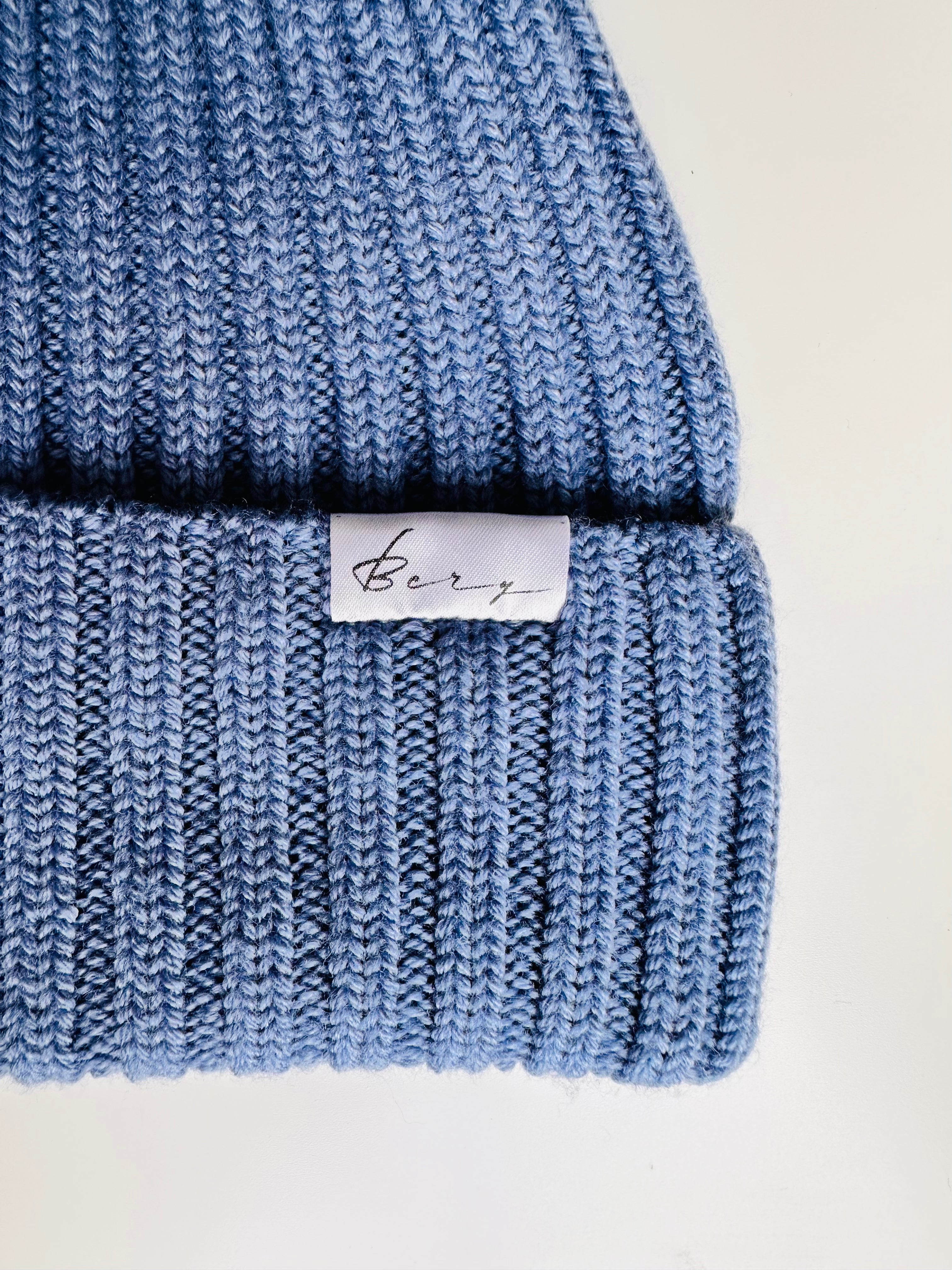 Wool Beanie 100% Merino Blue