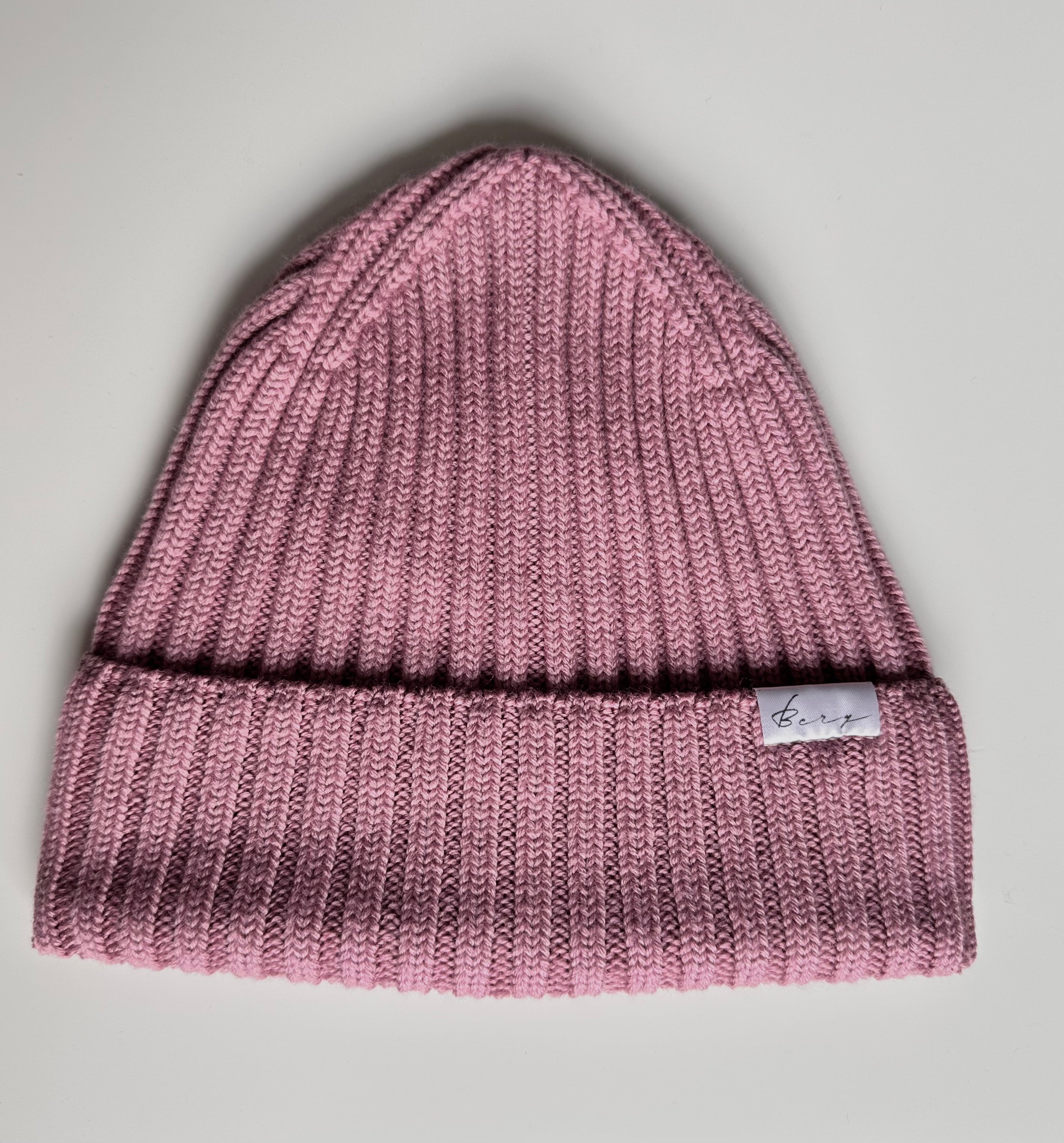 Wool Beanie 100% Merino Dusty Pink