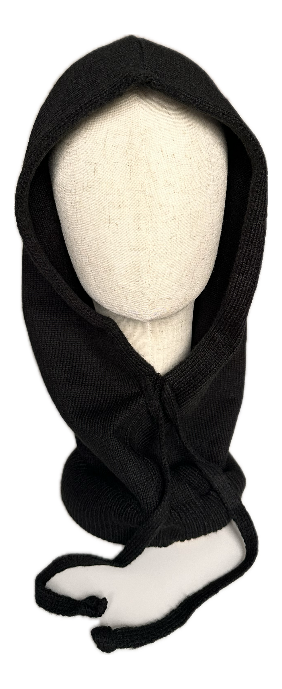 Knitted Balaclava Hood Black
